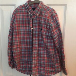Boys Ralph Lauren Plaid Shirt - Red and Blue